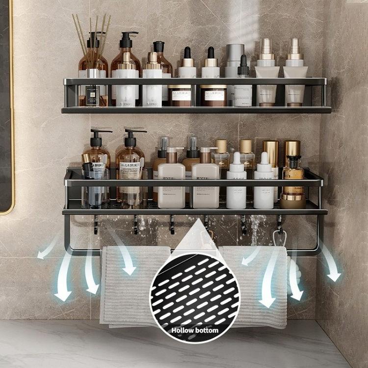 Estante de Cocina Ganchos Individuales Baño Ducha Metal Alu 60Cm