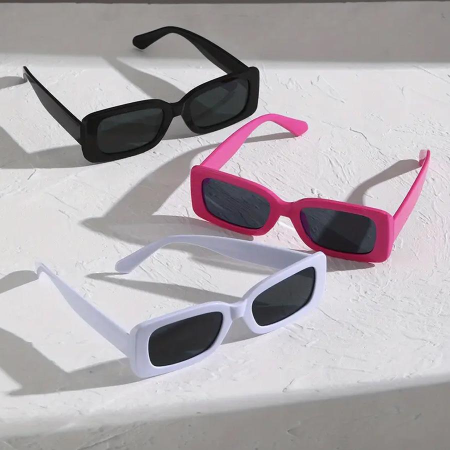 3PCS Square fashion Women Sunglasses Y2K Hip Hop Vacation Beach Party Decoration Glasses Men