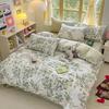 Elegant Blue Floral Pattern Duvet Cover Set 100% Cotton Soft Skin Friendly Queen Size Bedding Set Comforter Cover Pillowcases