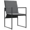 4 Piece Chair Set with Cushions Black and Anthracite Textilene