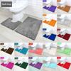 2 Piece Bath Mat Set Non Slip Toilet Pedestal Soft Foam  Shaggy Rug Chenille