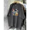 Trendy Cartoon Print Casual Plus Size Loose-Fit Cotton T-Shirt