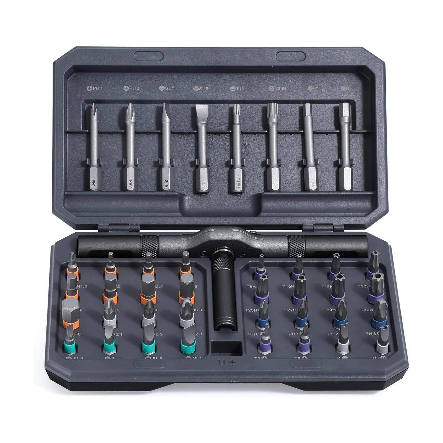 

42in1 Magnetic Screwdriver Set DIY Ratchet Multi Bit with Detachable Ratchet Handle Precision Rotating Screwdriver Repair Tool