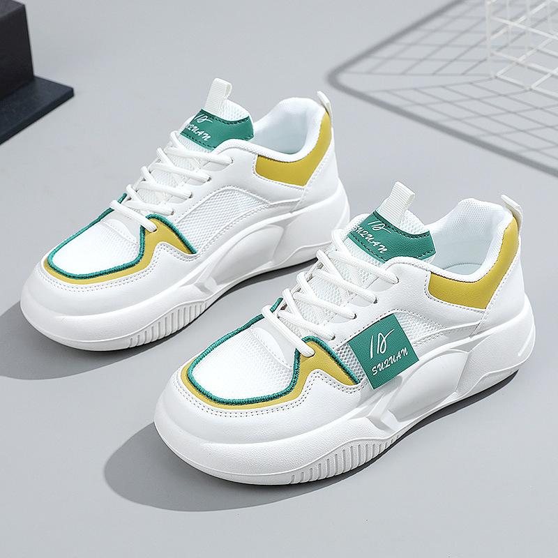 K8621 New Mesh Surface White Shoes Women's  Summer Raise the Bottom Student All-Matching Fashion Sports Mesh Shoes