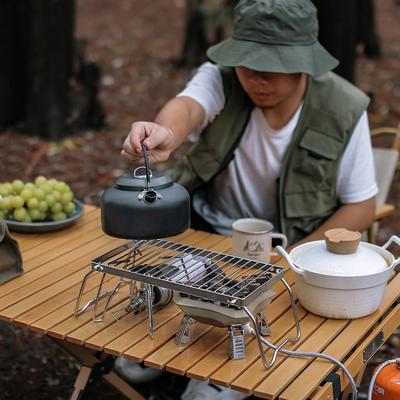 Stainless Steel BBQ Grills Practical Camping Storage Shelf For Hiking Picnic