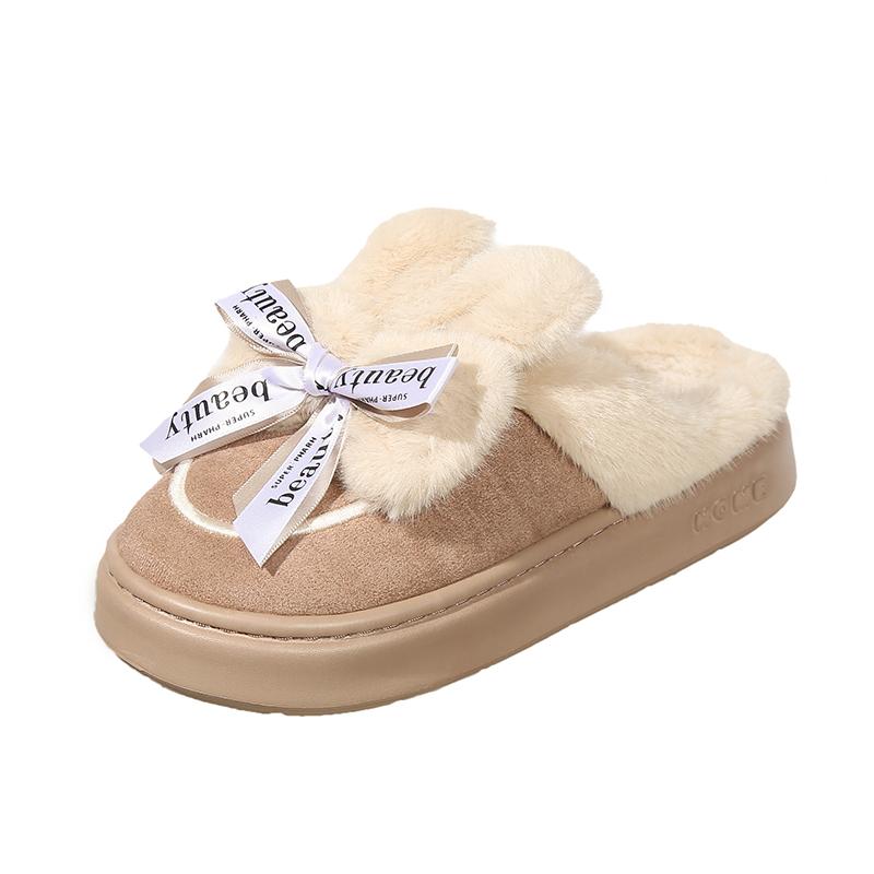 

Fashion Women s Cotton Slippers Winter Sweet Thick-soled Wool Cotton Shoes Home Cute Plus Velvet Shoes Women s Warm Anti-ski Boots 40-41 шоколадный