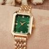 1pc Women's Fashion Quartz Watch, Simple Dial Square, High-Quality Gold Plated, Stainless Steel Strap, Suitable For Birthday, Anniversary