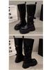 Small Over-the-Knee Height-Increasing Retro Boots with Buckle, Versatile for Autumn, In Stock
