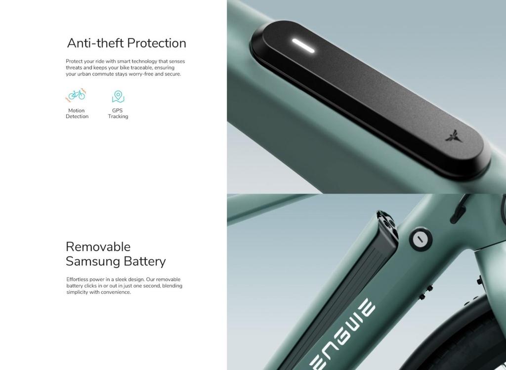 ENGWE MAPFOUR N1 Air Carbon Fiber City E-Bike – Ultralight 15.6kg frame, 100km range, Shimano 7-speed gearbox and solar lights