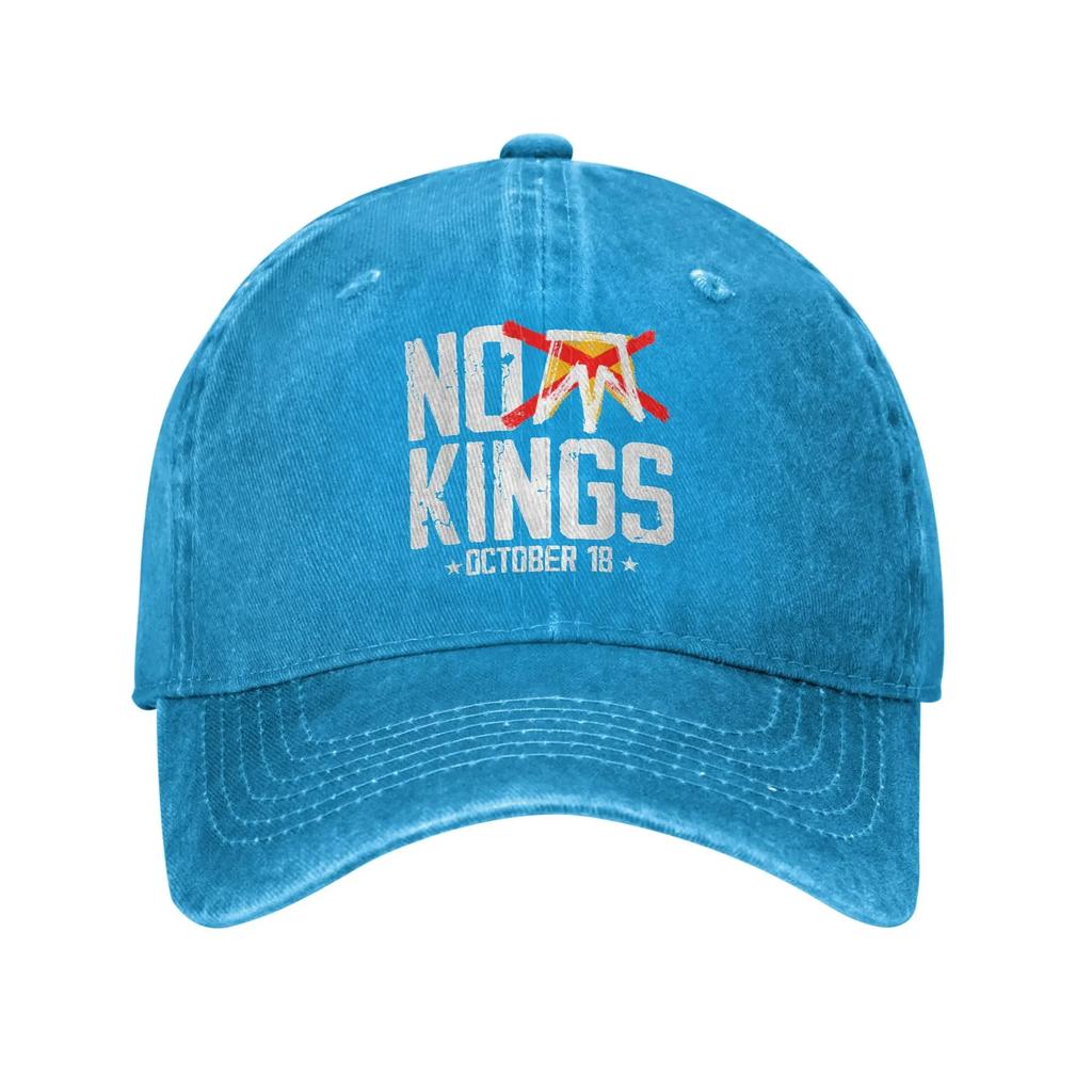 October 18 No Kings Day Baseball Cap Vintage Distressed Cotton Rejecting King Snapback Hat Unisex Outdoor Workouts Adjustable