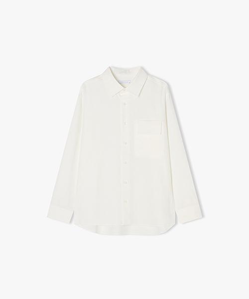 River Classy [25Ss] Lls31501 White Long Pocket Detail Shirt 110