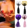Breast Pasty Invisible Adhesive Firm Fit Nipple Covers with Tassel Decor Heart Shape Sequins Decor Breast Stickers Swaying Atmospheric Tool