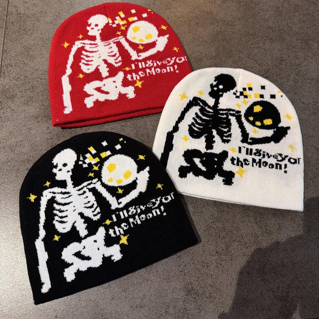 Knitting Bizarre And Terrifying Skull Hat Knit Fabric Autumn Winter Travel Wear