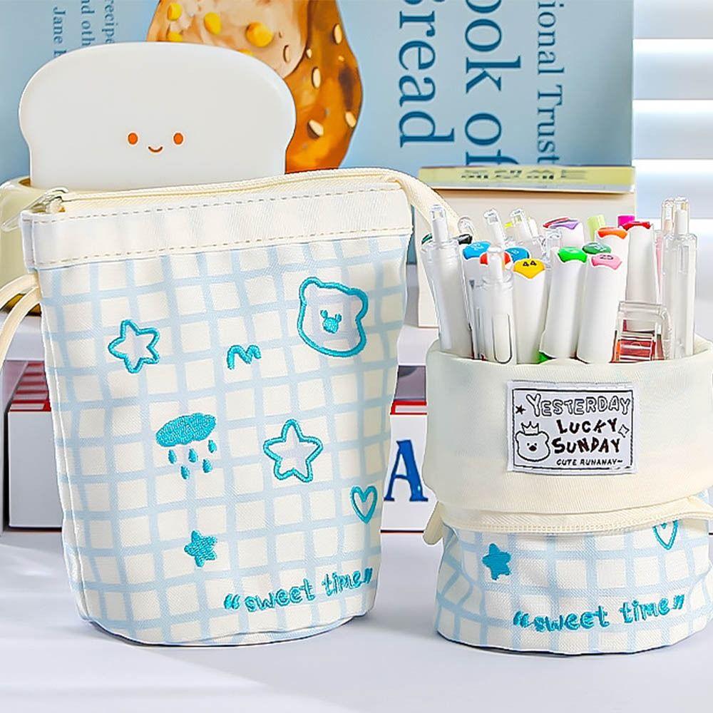Large Capacity Cute Pencil Case Dopamine Stationery Storage Bag Kawaii Pencil Bag  Office Supplies