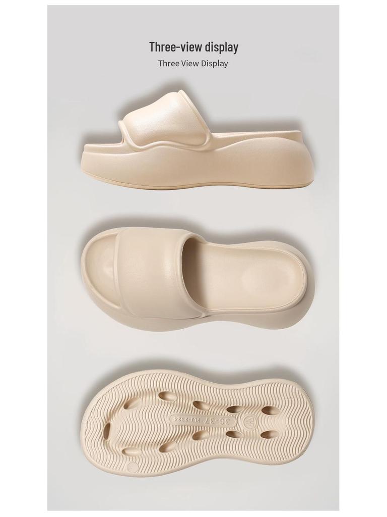 Women's Non-Slip Height-Boosting Beach Slippers - 7cm Thick Sole, Fashionable Outdoor EVA Footwear