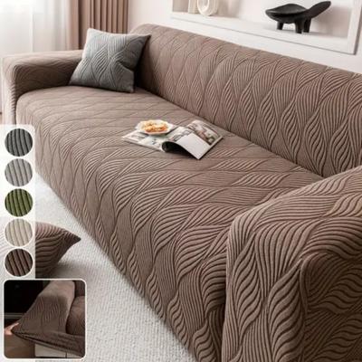 Jacquard Samt Gestreifter Sofabezug, Elastischer Stretch Schutzbezug, Dekoration für Wohnzimmer, Schlafzimmer und Büros - Langlebig und Rutschfest