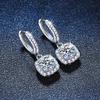D Color 1 Carat Moissanite Diamond Drop Earrings Luxury Designer Square Women’s Wedding Fine Jewelry S925 Sterling Silver Earring