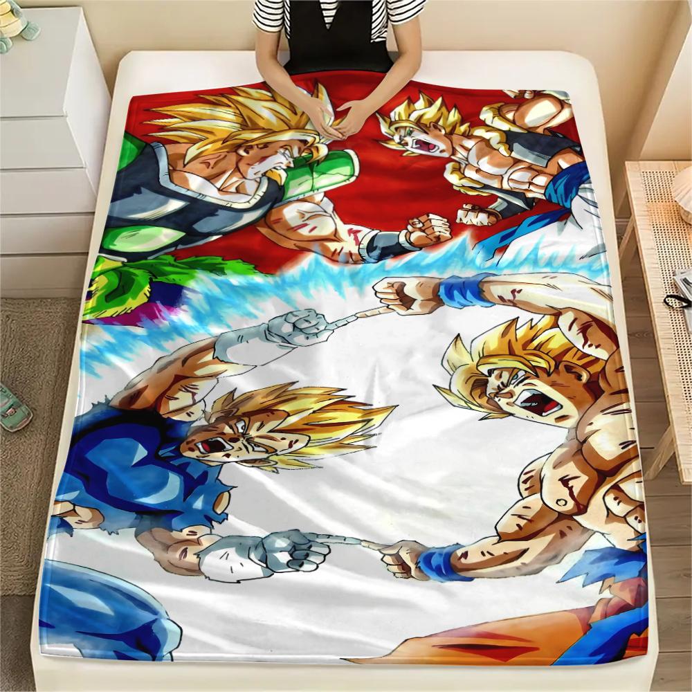 Dragon Ball character Print Flannel Blanket High quality Comfortable for All Seasons Home Decor Warmth and Comfort Perfect for Christmas Gifts