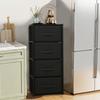 1PC Room Vanity with 4 Drawers, Fabric Vanity, Bedroom, Closet, Vertical Storage Unit for Office, Black