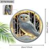 2D flat wooden tag, home wall decoration, housewarming gift for friends, white owl pattern