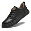 Men's shoes 2025 summer new youth leather waterproof little white board shoes British style Korean version platform casual shoes tide