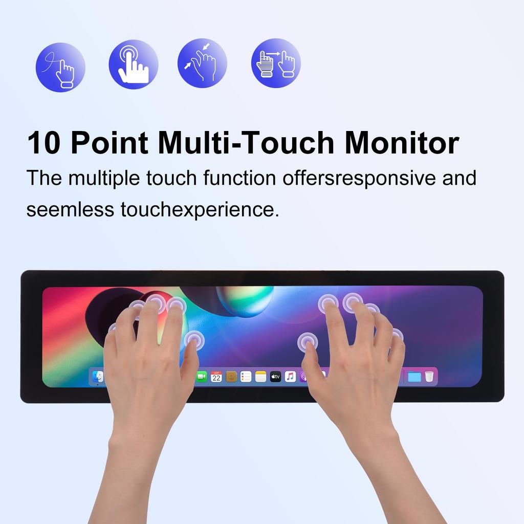 GeeekPi Capacitive Touchscreen LCD 1920x440 HDMI IPS 11.26"