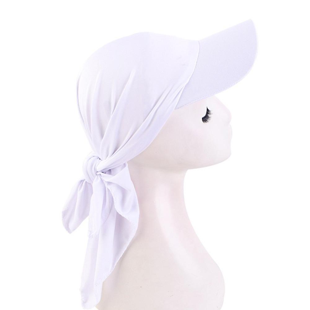 Classic Polyester Spandex Turban Hat Sunscreen Curved Brim Baseball Cap Solid Color Sun Hats Sun Protection
