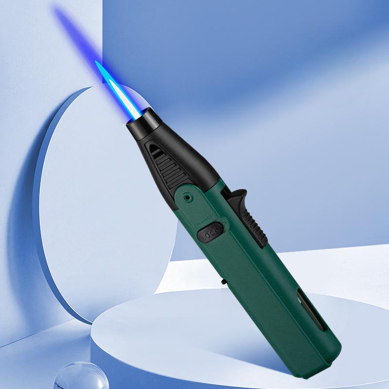 

Мощная газовая зажигалка Jet Flame на 1300 градусов по Цельсию для зажигания на кухне и барбекю, заправляемая бутаном зелёный