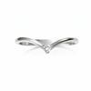 V-Shaped Moissanite Rings 925 Sterling Silver Plated 18K Gold Solitaire & Pavé Band Engagement Promise Rings for Women