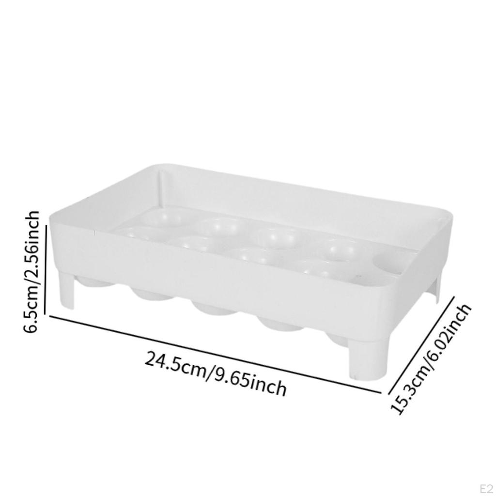 Refrigerator Egg Holder Dispenser Countertop Kitchen Storage Tray Space Saving Portable