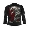 Spiral Direct Unisex Adult Gothic Serpent Back & Sleeve Print Long-Sleeved T-Shirt