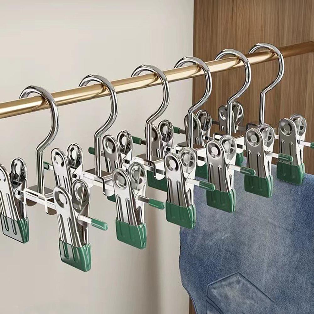 30pcs Double Clip Clothes Drying Hanger 360° Rotatable Storage Clips Pants Hanger  Laundry Hanger