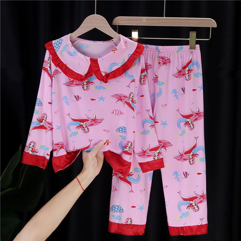 

Весенне-осенний повседневный костюм для девочек, удобная домашняя одежда с длинными рукавами для детей среднего и старшего возраста 145