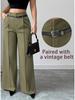 European and American 2025 Autumn/Winter Women's Casual High-Waisted Loose Straight-Leg Suit Pants