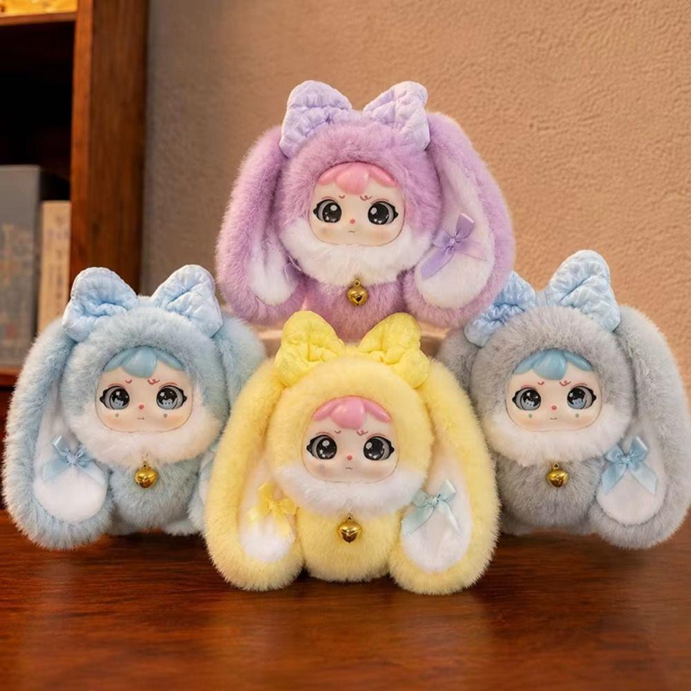 Bowknot Decoration Vinyl Face Doll Pendant Drooping Ear Rabbit Doll  Jewelry Accessories