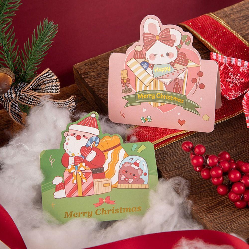 

10pcs Thank You Happy New Year Cards Invitation Message Card Blank Paper Cards Festivital Gifts