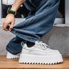 Thick White Shoes,2026 Spring New Fashion Trend To Increase Board Shoes, Low-top Lace-up Casual Sports Men's Shoes