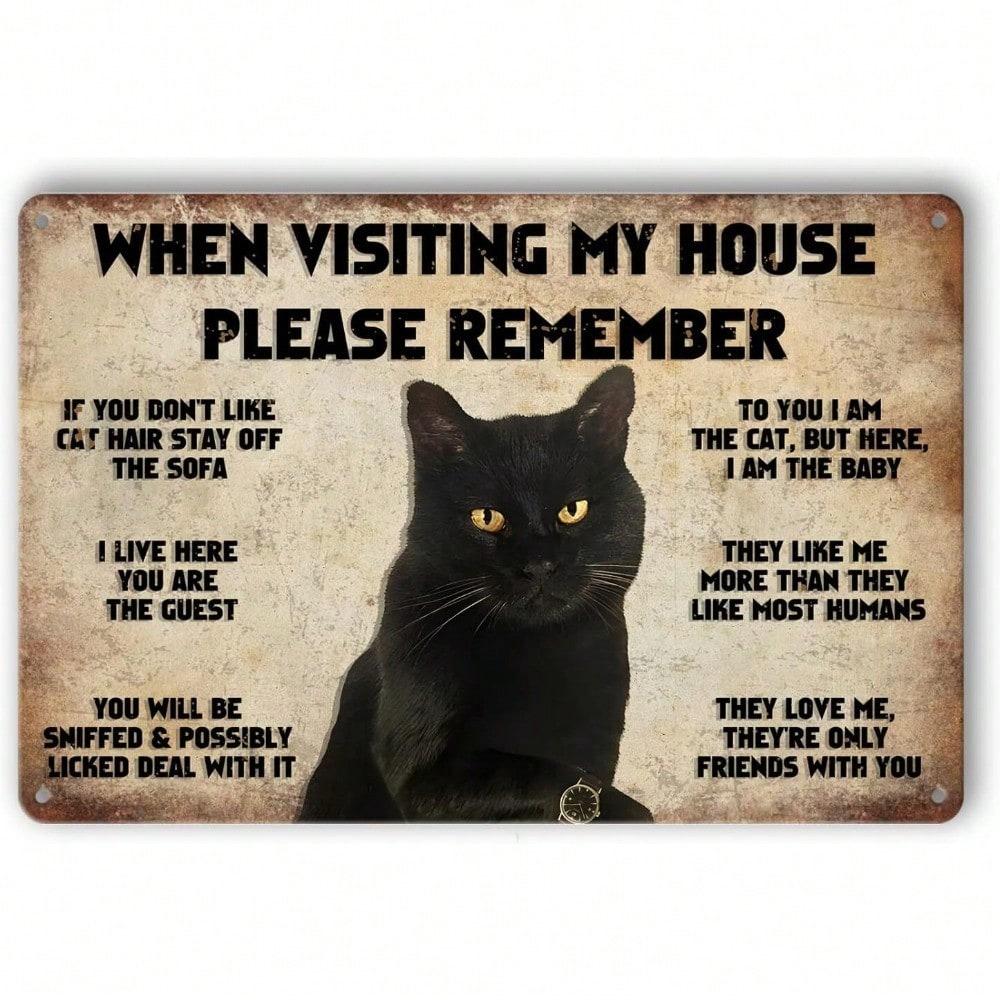 

Funny Cat Metal Tin Sign Vintage Kitchen Wall Art 8x12 Inch Home Cafe Decor 20x30