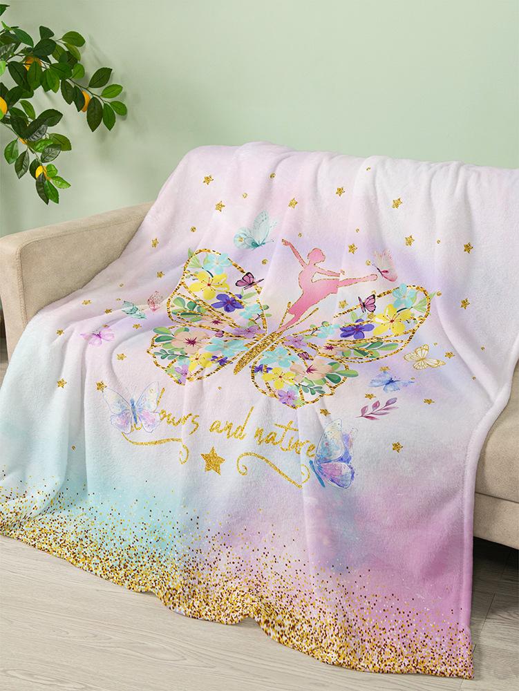 Flannel Blanket Animal Butterfly Dark Wind Blanket Crystal Fleece Blanket Spring And Autumn