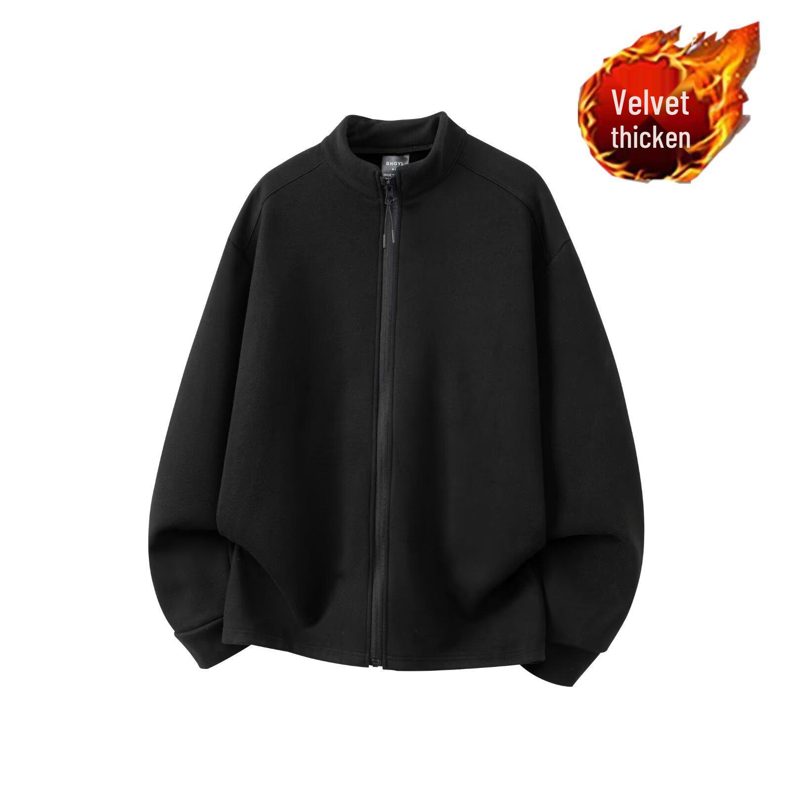 Men s Double-Sided Velvet Cardigan Jacket - Autumn/Winter Slim Fit, Thick and Warm for Fitness and Sports 2XL