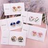 Transparent Resin Real Flower Geometric Round Drop Earrings For Women Fashion Dangle Jewelry