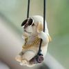 [Vibrant Labrador Retriever] Vibrant resin Labrador puppy, wearing glasses and a gold chain | Swinging on a rope, hanging decora