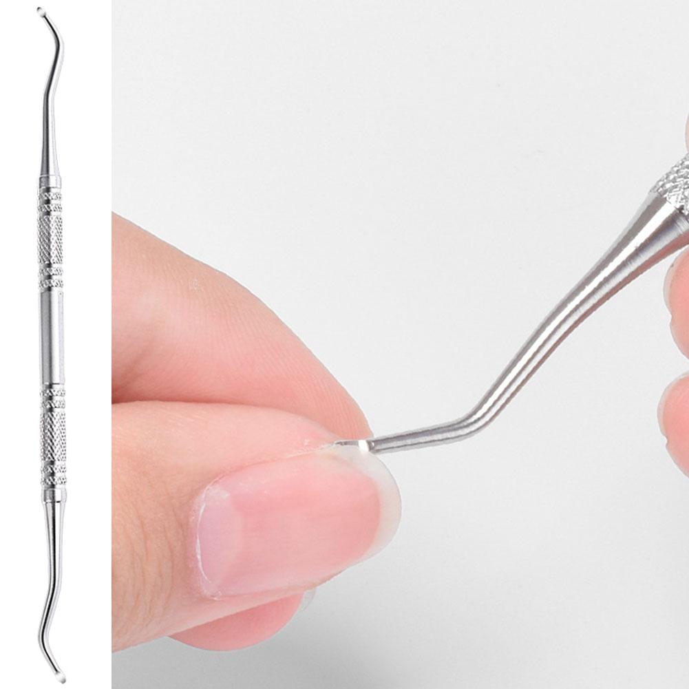 1pc Premium Double-Headed Nail Tool - Stainless Steel & Trimmer, Beveled Callus Remover Effortl S0V9