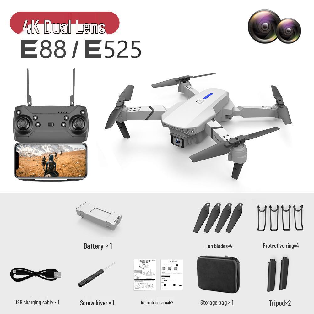 E88pro Folding Drone: HD Dual-Camera, Fixed Height, 4-Axis Remote Control Aircraft (Model E525)