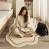 Minimalist Irregular Carpet Cream Style Bedside Carpet Coffee Table Pad Bedroom Rug  Hotel