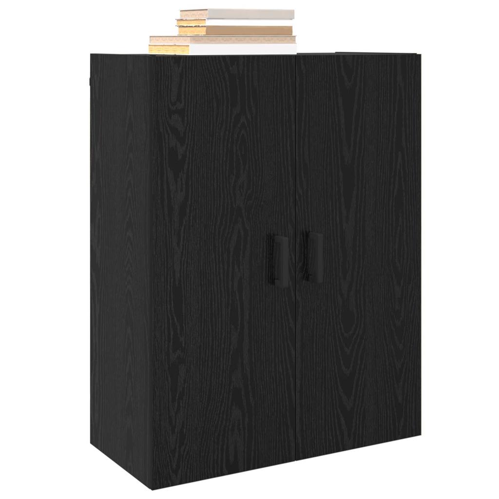 Wall Mounted Cabinet Black Oak Effect 69.5 x 34 x 90 cm