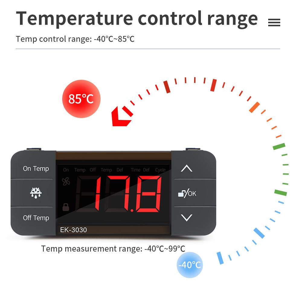 EK-3030 220V Digitalthermostat für Kühlraum Inkubator Temperaturregler Kühlung Heizung Thermoregler Relais