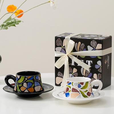 Light Luxury Retro Coffee Cup Set Ceramic Cup Light Luxury High Value Mug Office Water Cup Gift Set