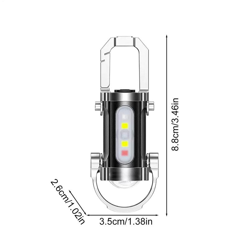 Powerful LED Flashlight Keychain USB Rechargeable Hanging Portable Flashlight Waterproof Keyring Camping Walking Pocket Lamp