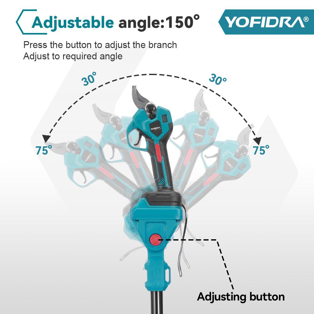Yofidra Bürstenlose elektrische 8-Zoll-Kettensäge 32 mm Schere Teleskopstange Hochgarten-SchnittwerkzeugFür Makita 18V Akku Stifte